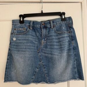 Stylish Distressed Denim Mini Skirt